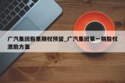 广汽集团股票期权预留_广汽集团第一期股权激励方案